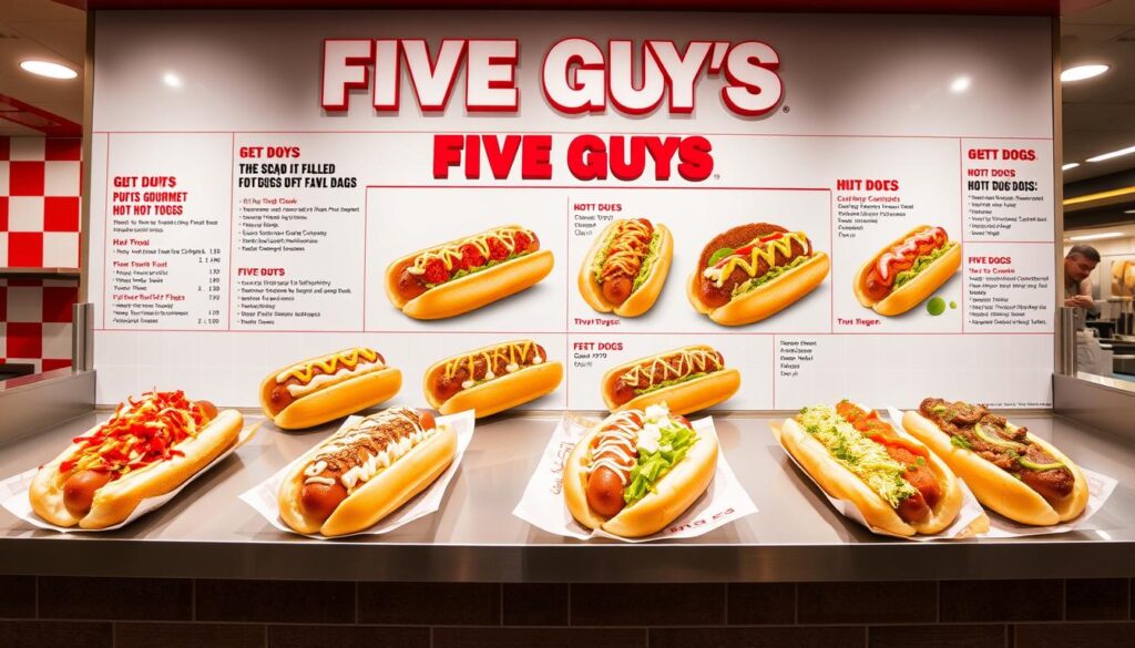 Five Guys hot dog menu