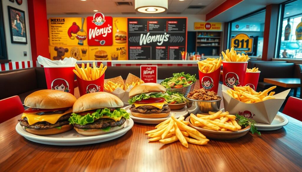 Menu for Wendy's restaurant with prices