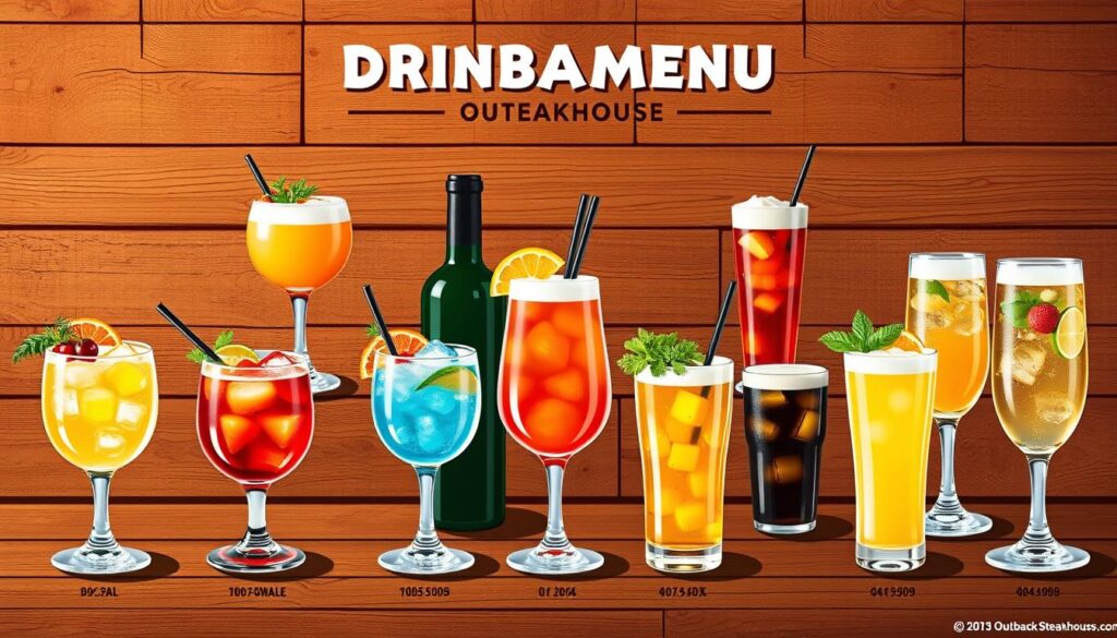 Outback Steakhouse full drink menu with prices