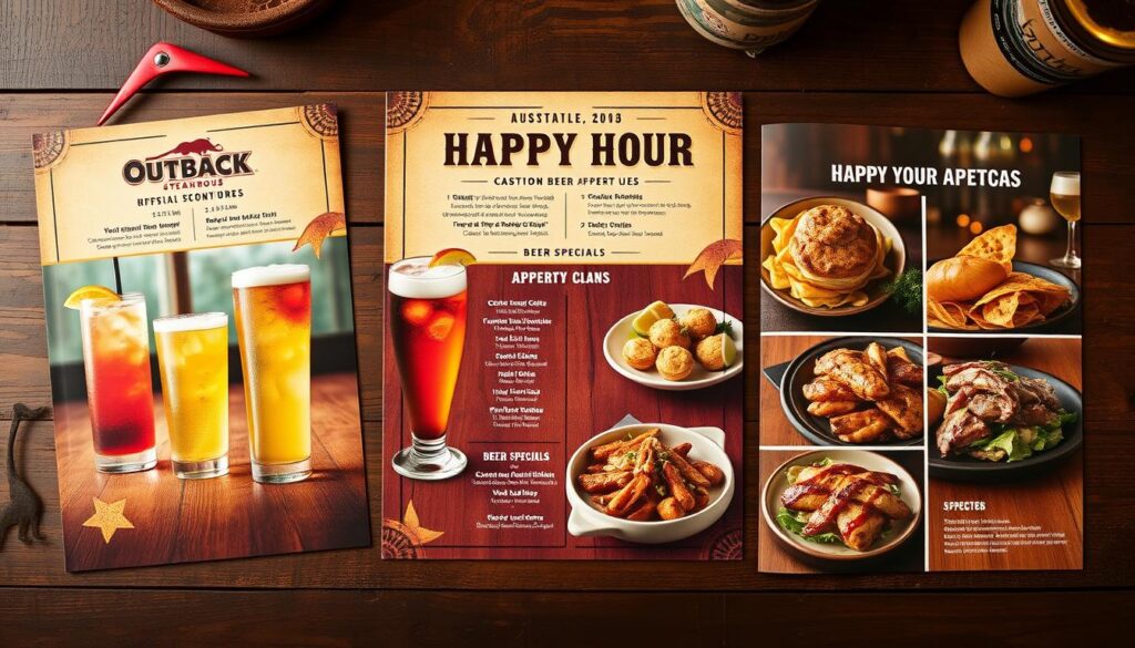 Outback Steakhouse happy hour menu with prices