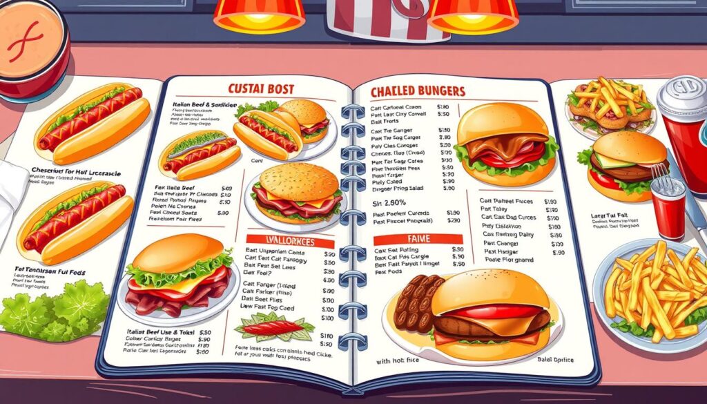 Portillo's menu with prices