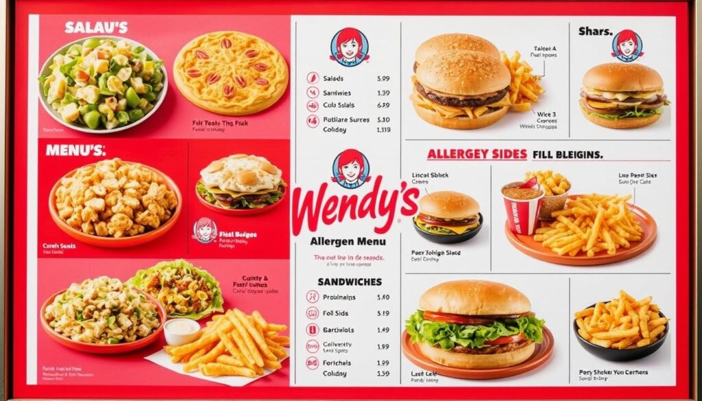 Wendy's prices for allergen menu