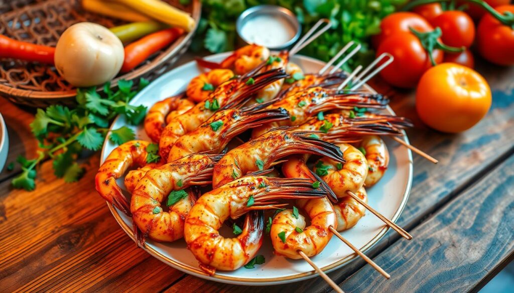 grilled shrimp on the barbie