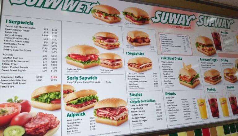 Subway Menu With Prices Within 5 Mi