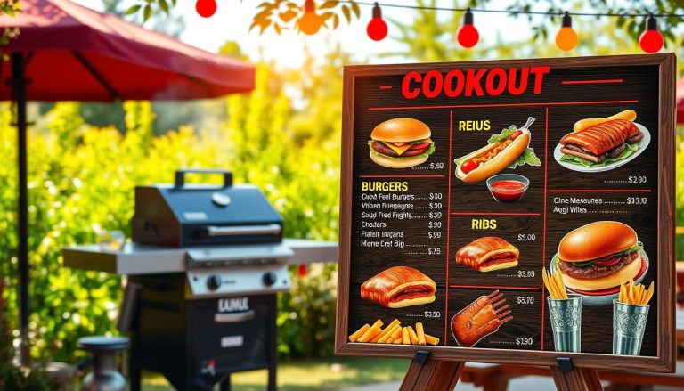 cookout menu with prices