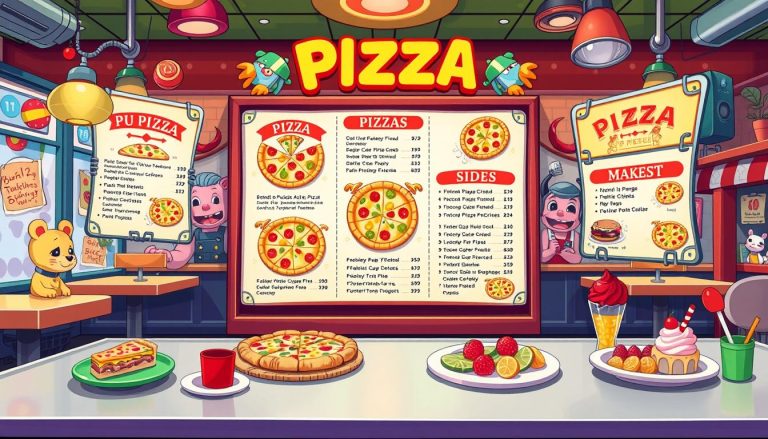 freddy fazbear's pizza menu