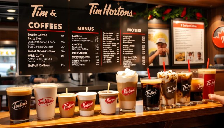 tim hortons coffee menu